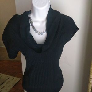 Black Slinky Short Sleeve Blouse